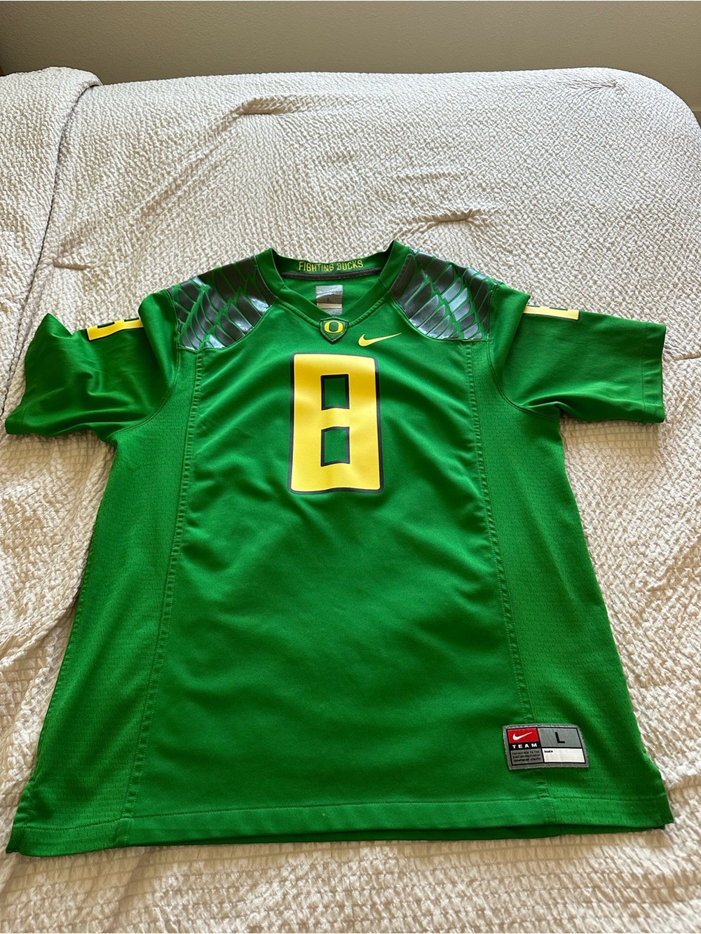 Nike Mena Oregon Ducks Green Number 8 Football Jersey